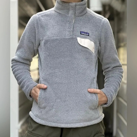 Patagonia Retool Snap T Fleece Pullover Sweater Grey Size XS - Picture 2 of 7